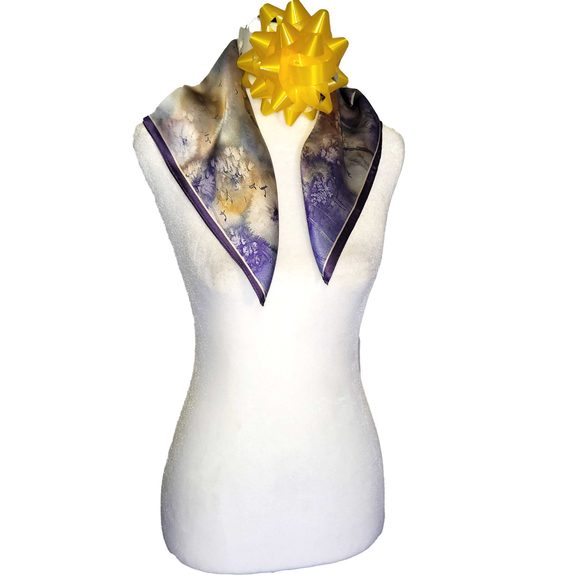 NWT Genuine 100% Mulberry Silk Satin Scarf 20"x20" Small Square Shawl 5501 - Picture 8 of 8